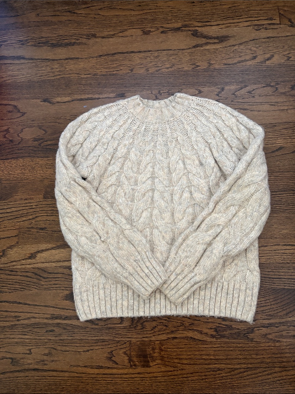 Mayoral Cream Cable Knit Crewneck Sweater
